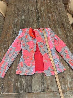 Floral Textured Pink & Gray Women's Jacket Katharine Kidd